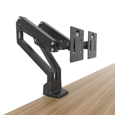 China LOUEVED Aluminum Dual Monitor Mount Articulating Shock Absorber Monitor Arm Vesa Mount Adjustable Stand for sale