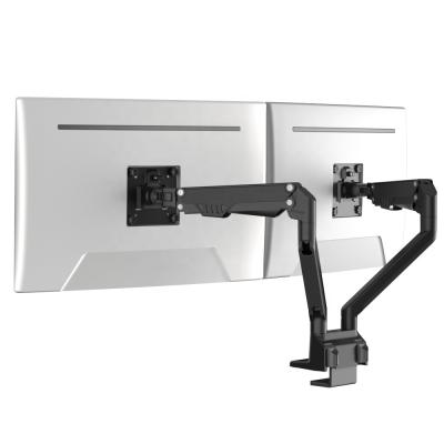 China LOUEVED Aluminum Dual Monitor Mount For Max 30 Inch Computer Flat / Curved Screen Shock Absorber Monitor Arms for sale