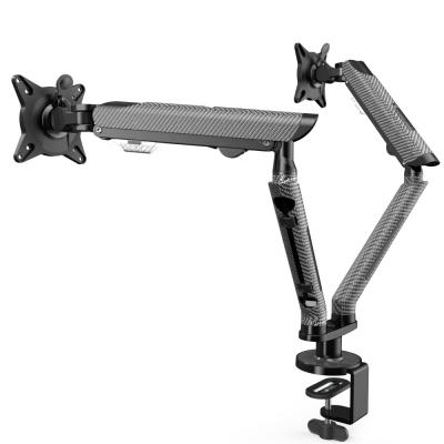 China New Dual 17-30 Inch Aluminum Monitor Arm Desk Mount Fit Two Flat / Curved Monitor Full Height Motion Swivel Tilt Rotation Adjustable for sale