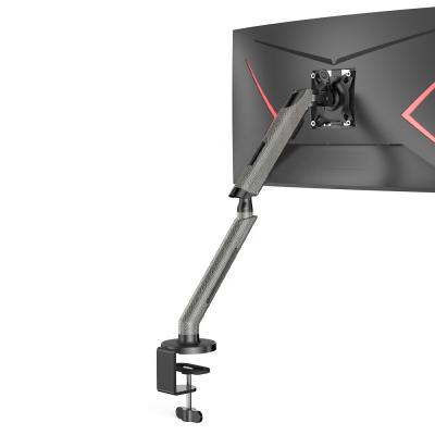 China New Aluminum Monitor Shock Absorber Single Aluminum Flexible Height Adjustable Desk Mount VESA Bracket Up To 30 Inch Computer Monitors for sale