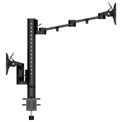 China Double Pole Monitor Adjustable Height Adjustable Desk Mount VESA Bracket Up To 32 Inch Computer Screens 0-8kg for sale