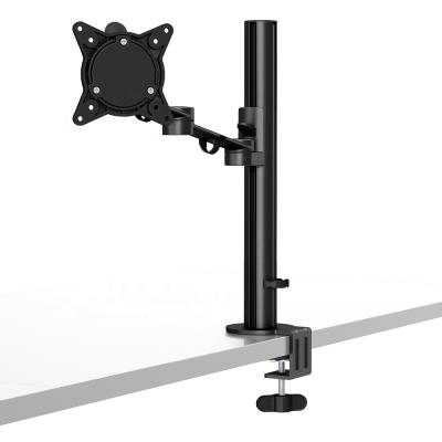 China Single Pole Monitor Desk-Mount-Arms Aluminum Flexible Shock Absorber Monitor Stand 0-8kg for sale