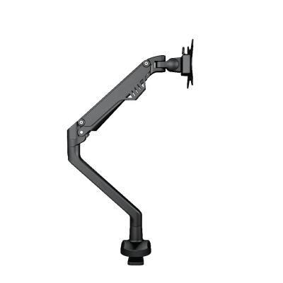 China Single Black Aluminum Monitor Desk Mount Shock Absorber Fully Adjustable Aluminum Arm for sale