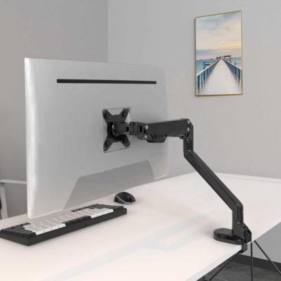 China Single 22-32 Inch Aluminum Monitor Arm Desk Mount Fit Full Motion Height Swivel Tilt Rotation Flat/Curved/Ultra Wide Monitor for sale