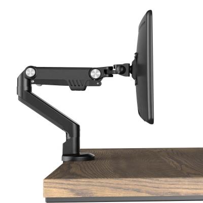 China Aluminum Flexible Single Monitor Desk-Mount-Arms Shock Absorber Aluminum Monitor Stand for sale