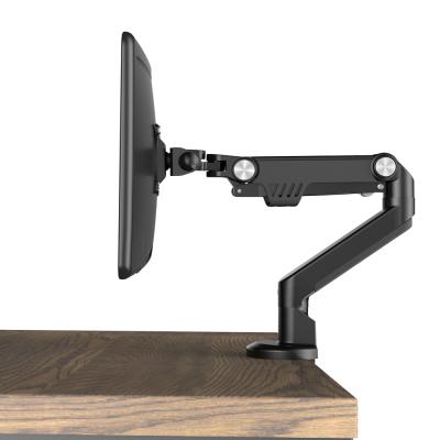 China Adjustable Mount VESA Bracket Adjustable Height Aluminum Monitor Shock Absorber Desk Mount Up to 35 Inch Computer Monitors for sale