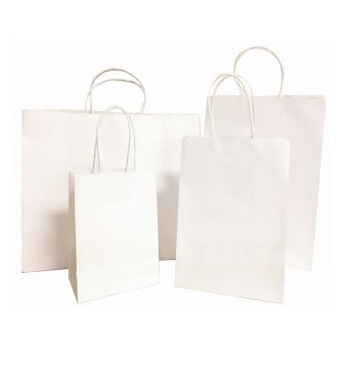 China Custom Recyclable White Paper Bag Printed Paper Bag Eco Friendly High Quality 4 Color Printing for sale