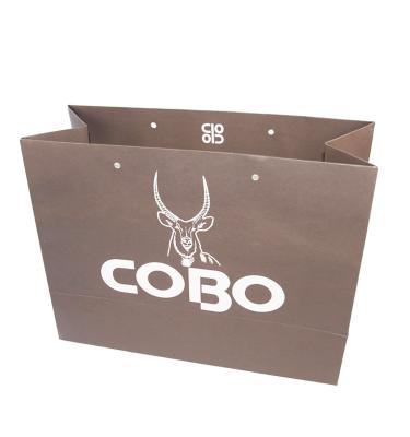 China Hot 2022 Customs Recyclable High Quality Kraft Paper Gift Bag Silvery Brown Paper Bag for sale