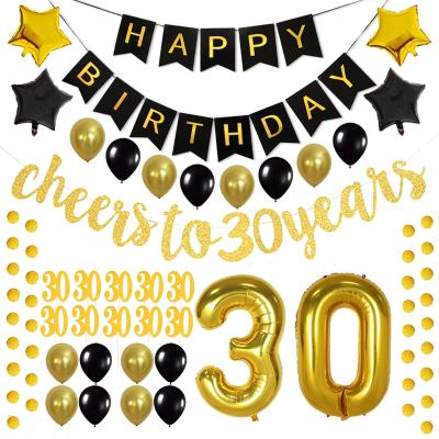 China 30th Fortieth Fiftieth Birthday Party Happy Birthday Themes Supplies Birthday Party Decoration Set for sale