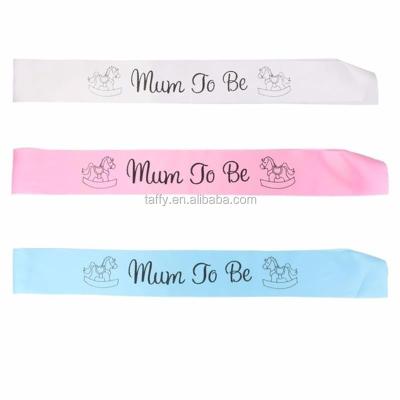 China Baby Shower Party Decoration Baby Shower Boy Girl Party Decoration Blue White Pink Mum To Be Sash for sale