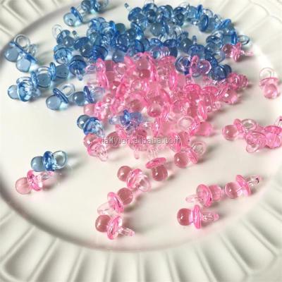 China 2017 New Baby Shower Favor Plastic Pink Blue Decoration Baby Crystal Pacifier Party Supplies for sale