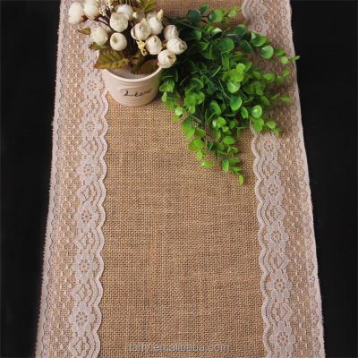 China Hessian Vintage Table Runner Hessian Country Wedding Party Decor Cheap Elegant Rustic Romantic Burlap Outdoor Lace for sale