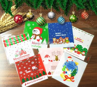 China Various Styles Christmas Santa Claus Moose Disposable Self Adhesive Snowman Cookie Packaging Bags For Cookies Snack Christmas Decoration for sale