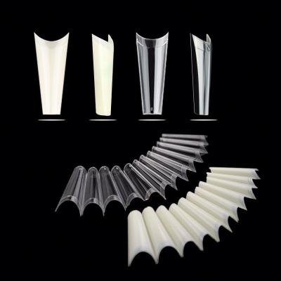 China DIY Nail Artificial Character False Nails Coffin Ballerina Clear Acrylic Pointed Fake Nail Art Half Cover 500pcs/box for sale