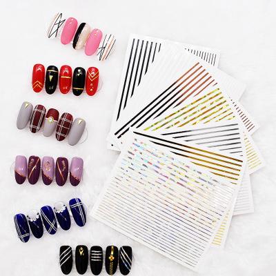 China Stylish And Convenient Cheap Wholesale Nail Sticker Service OEM/ODM Colorful Strip Line for sale