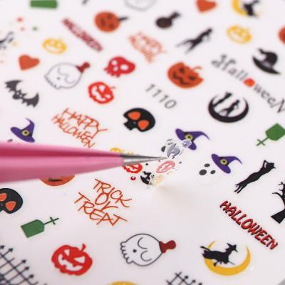 China Stylish and Convenient Nail Art Witch Luminous Sticker, Halloween Sticker Pumpkin Decoration 3D Halloween Sticker for sale