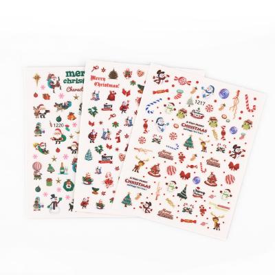 China Stylish and Convenient High Quality 3D Nail Art Stickers, Wholesale DIY Christmas Nail Design Stickers for sale