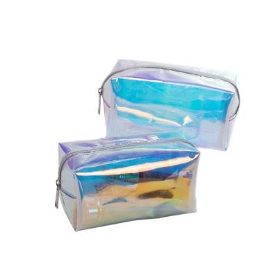 China Waterproof Private Label Plastic Women Hand Laser Transparent TPU Logo Travel Storage Waterproof Cosmetic Bags for sale