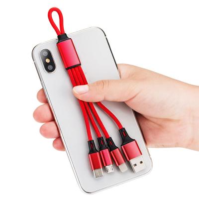 China Only Charging In 3A Braid Charging Charger Data Cables Nylon Fast Micro Type C 3 In 1 Usb Cable for sale