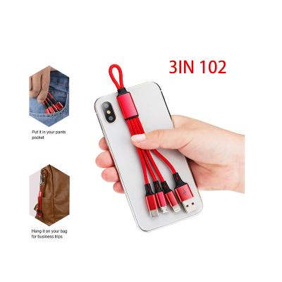 China Only Charging Type C Mobile Fast Data Line 3A Micro Phone Charger Multi Fast Charging 3 In 1 USB Cable for sale