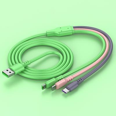 China USB 3.0 3A 1.2m Length 3in1 Charger Cable Customize Wholesale Type C Cable Nylon Braid 3in1 Micro Usb 3in1 Charger for sale