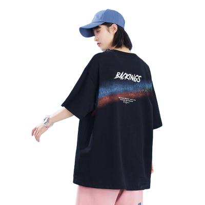 China H1563 Anti-Pilling Oversized Print T-Shirt Unisex Comfortable Short Sleeve for sale