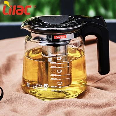 China Lilac Low Cost 1500ml Glass Cover Sugar Coffee /tea Pot Set Viable Packing Sufficient Stock Gift Unique Teapot for sale