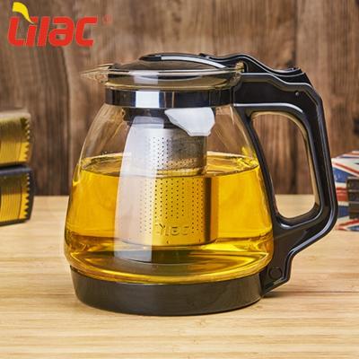 China 1700ml 2200ml Viable Lilac Sufficient Current Chinese Fu Gong Loose Leaf Tea Strainer Glass Teapot for sale