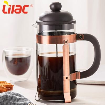 China Sufficient Stock 600ml 800ml 1000ml Coffee Maker Viable Lilac Espresso Filter Hand Pump Premium French Press for sale