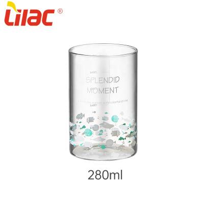 China Sufficient Stock 240ml 280ml 360ml 430ml Nordic Sufficient Lilac Clear Glass Cups Small Wholesale for sale