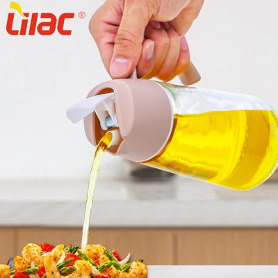 China Eco-Friendly Glass Bottle Oliver Oil And Vinegar Sufficient Freshness Retention Lilac Stock Kitchen Dispenser for sale