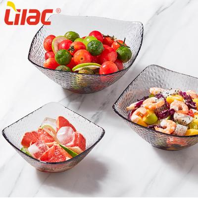 China Sufficient Stock 155mm / 200mm / 225mm Glass Lilac European Style Salad Bowl for sale