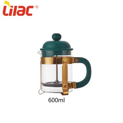 China Viable Stock 600ml/800ml/1000ml Lilac Sufficient Online Hippy Handbook Fancy Personalized Glass Case French Press for sale