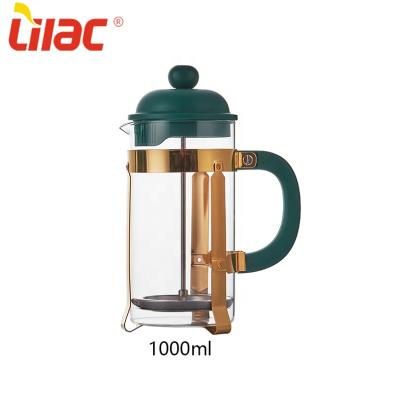 China Sustainable Lilac Sufficient Coffee Maker Stock 600ml 800ml 1000ml Coffee Maker French Press for sale