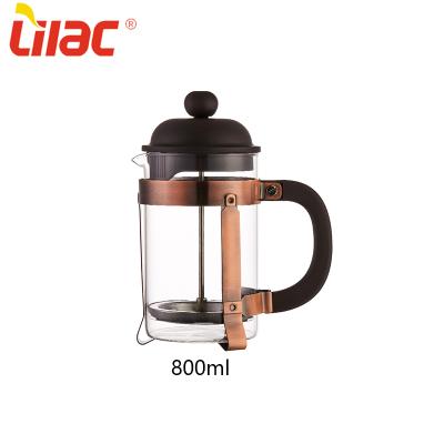 China Viable Stock 600ml/800ml/1000ml Lilac Sufficient Online Hippy Handbook Fancy Personalized Glass Case French Press for sale