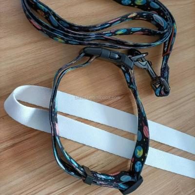 China White 100% Polyester Webbing Dog Leash Sublimation Dog DETACHED for sale