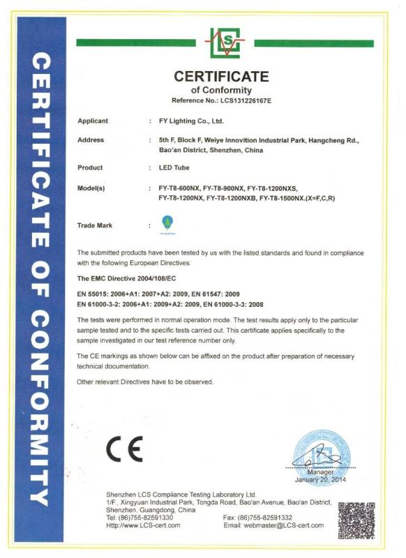 CE - Shenzhen FY Lighting Co., Ltd.