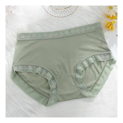 China Anti-Bacterial Wholesale Products  Soft Seamless Women's Mid-waist Sexy Underwear Lace Ultra-thin Briefs for sale