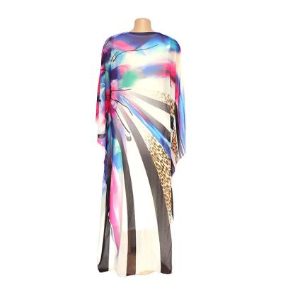 China Dubai Kaftan Maxi Dress African Indian Clothing Dubai Gold Chiffon Print Chiffon Saree Islamic Kaftan Maxi Dress for sale