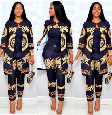 China African Kitenge Daily Casual Formal Medium Traditional Modest Clothing Two Piece Muslim Abaya Two Piece Sleeve Women for sale