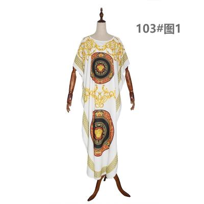 China Daily Casual Formal Loose Print Batwing Sleeved Blouse African Maxi Boubou Islamic Abaya for sale