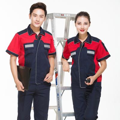 China Shorts Protective Sleeve Workwear Reflective Motor Vehicle Repairing Mechanical Shop Uniform Workwear for sale