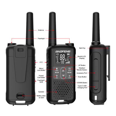 China Fashionable Baofeng walkie talkie FB T22 kids Takis mini walkie talkie with USB C port toki flashlight voki type for sale