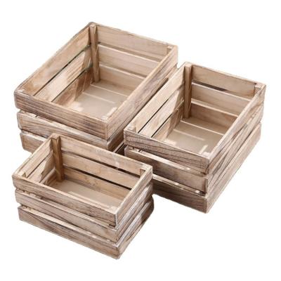 China Assembly Storage Box Heavy Duty Rectangular Stackable Nesting Milk Crates Wooden Basket Cube Storage Crate Box Organizer for sale