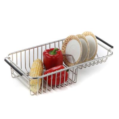 China Stainless Steel Metal Wire Rack Sink Drainer Dish Drying Bowl Cups Spoon Viable Storage Rack for escurridor de platos for sale