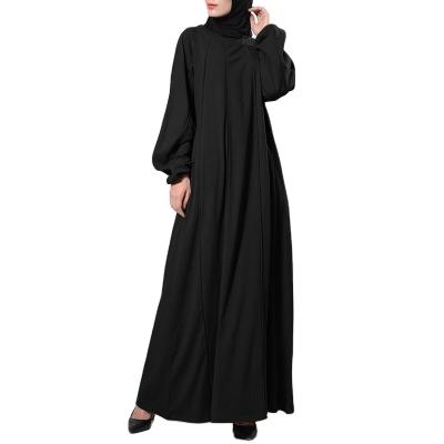 China Dubai Solid Color Polyester Muslim Dress Fashion Islamic Clothing Women's Long Skirt for sale