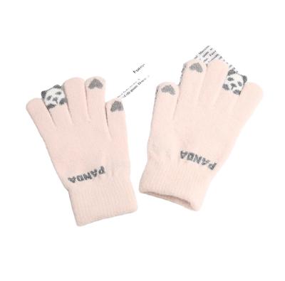 China Dot Finger Ladies And Children Household Contact Gloves Solid Color Winter Outdoor Padded Recycling Gloves for sale