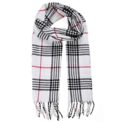 China 2020 new style high quality acrylic cashmere white scarves with tassels paid men's scarf acrylic fashion scarf shawl for sale