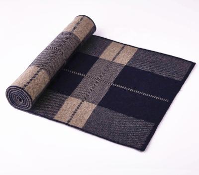 China 2020 new fashionable wool knit scarf men's plaid jacquard business scarves gentlemen's winter warm scarf for sale