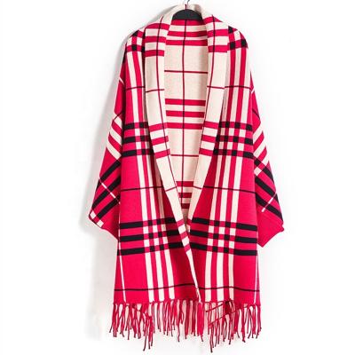 China 46% Cashmere Nylon 37%Polyester 17% Viscose Poncho With Sleeves Rose Soft Ladies Shawl And Scarf 100% Pure Wool Plaid Shawl Scarves for sale